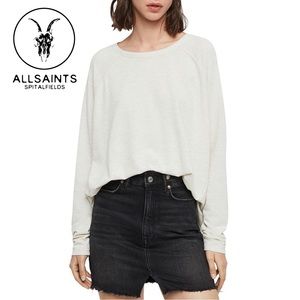 AllSaints Oatmeal Milly Brushed Long Sleeve T-Shirt Size S all saints tee
